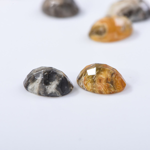 Groothandel Ovale Natuurlijke Gele Gekke Agaat Gefacetteerde Platte Bodem Losse Agaat Edelsteen Voor Diy Sieraden Maken - Product Image 3