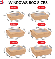 Boîte à emporter chinoise en papier brun kraft micro-ondable Boîte à emporter résistante aux fuites et à la graisse-Récipients alimentaires recyclables