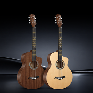 Großhandel Maßgefertigte Hochwertige <span class=keywords><strong>38</strong></span> Zoll Matte Basswood-Korpus Okoume-Hals Folk Akustikgitarre Set für Anfänger und Schüler - Product Image 2
