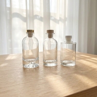 Bouteille diffuseur à roseaux en verre transparent à base épaisse de 200 ml, vide, pour aromathérapie, flacon de parfum – Vente en gros
