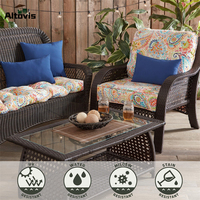 Coussins de chaise de salle à manger de patio imperméables extérieurs antidérapants personnalisés avec coussins de dossier
