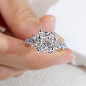 แหวนเพชรเมสซี่ รุ่น MSR-1658 น้ำหนัก 3.70 กะรัต เพชรแล็บทรงเรเดียนท์ ทองคำขาว PT950 แหวนสั่งทำพิเศษ - Product Image 1