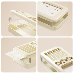 Check In Stationery Box Double Layer Plastic Organizer With Pencil Case And Eraser Storage For Student Use - Product Image 4