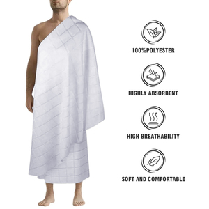 Nhà Máy Trực Tiếp Hot Bán Chất Lượng Cao Ahram <span class=keywords><strong>Ihram</strong></span> <span class=keywords><strong>Hajj</strong></span> Và umrah Khăn <span class=keywords><strong>Ihram</strong></span> 100% Sợi Nhỏ Dành Cho Người Lớn 2 Mảnh Khăn Quần Áo - Product Image 3