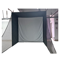 Filet d'entraînement de golf multifonctionnel en nylon pour intérieur 10x8x5 FT, filet de simulation de golf avec écran d'impact HD et structure en acier