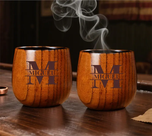 Vente en gros de tasses à whisky en bois brûlé, personnalisées avec logo, faites à la main, modernes et luxueuses, cadeaux d'affaires pour hommes, tasses à café et à thé écologiques - Product Image 5
