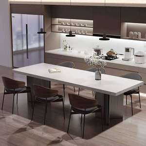 Ensemble <span class=keywords><strong>de</strong></span> table à manger <span class=keywords><strong>de</strong></span> luxe moderne pour hôtel, en chêne massif, écologique, carré, grande taille, assemblé pour appartement et villa - Product Image 6