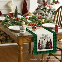 Chemin de Table de Noël 13x72 Pouces Direct Usine, en Lin Végétal, Isolé et Anti-Taches pour Décorations de Fêtes