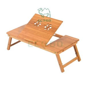 El mejor escritorio portátil de bambú 72Lx35Wx22-30H Cm, mesa portátil de bambú para portátil, mesa de desayuno de cama de diseño ingenioso - Product Image 2