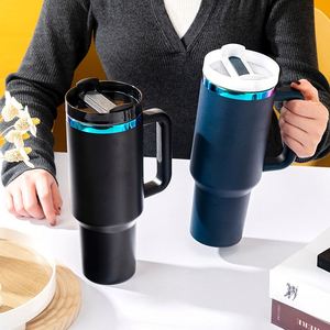 Gobelet isotherme extérieur en acier inoxydable avec poignée et paille, personnalisable avec logo, 30oz et 40oz, modèle H2.0 - Product Image 5