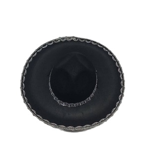 Sombrero Fedora Negro Minimalista y Elegante con Ala Estrecha y Ribete Plateado, Ajustable, Unisex, para Disfraces de Halloween, Actuaciones, Estilo Casual de Negocios - Product Image 1