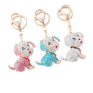 QYS Fashion Metal Dog Keychain Rhinestone Puppy <b>Bag</b> Charm Bell <b>Key</b> <b>Ring</b> Cute Animal Pendant for Women - Product Image 2