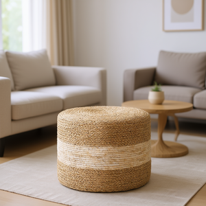 Puf Otomano de Hierba Marina Natural Hecho a Mano, Taburete Tejido con Almacenamiento, Mueble Moderno Artesanal para Sala de Estar, Hotel y Decoración del Hogar - Product Image 2