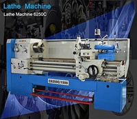 Tour à métaux horizontal automatique HongXi C6250C avec moteur 220V/380V pour tournage léger