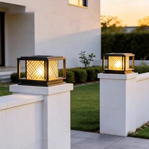 Luces solares LED para columnas de puerta, luces para pilares de jardín, aptas para vallas, con doble luz para atraer la fortuna - Product Image 6