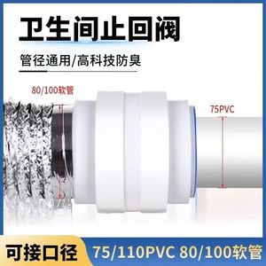 Vanne de retenue en PVC Zhianxin pour salle de bain, 75-110 mm, pour le contrôle du débit des tuyaux de ventilation et d'évacuation des fumées - Product Image 5
