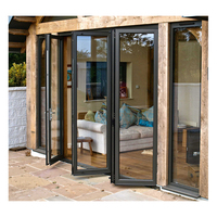 CBMMart Bifold intérieur résistant aux ouragans Patio Pivot Portes en aluminium verre trempé extérieur balcon porte coulissante à rupture thermique
