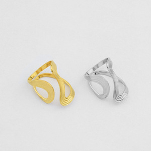Bague en acier inoxydable au design exquis et original, style simple, ajustable, unisexe, bijoux de mode géométriques, vente en gros - Product Image 4
