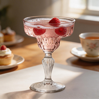 Verre à cocktail martini rose de 250 ml, personnalisé avec logo, style vintage, motif diamant en relief, pour bar et fête, directement de l'usine Samyo