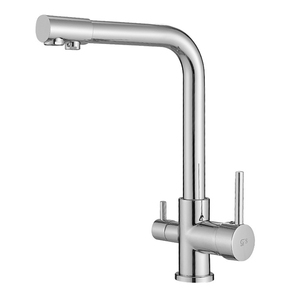 Robinet de <span class=keywords><strong>cuisine</strong></span> industriel moderne et contemporain à double poignée, 3 voies, purificateur d'eau, en acier inoxydable, filtre à eau - Product Image 4