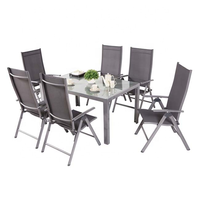 Tables d'extérieur en acier inoxydable, de Patio à manger, avec verre trempé, taille personnalisée, pour le jardin