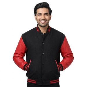 Customized Black and <b>White</b> Varsity <b>Jacket</b> <b>Men's</b> Street Wear Casual Clothes From Pakistan CollegeBaseballjacket for <b>men</b> - Product Image 1