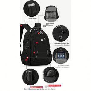 Custom logo Men Briefcases Outdoor Sports <b>Black</b> Rucksacks Custom Bagpack Waterproof Bag Pack Travel Laptop Bag <b>Backpack</b> - Product Image 4