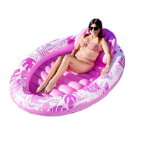 Inflable de agua ovalada cama flotante piscina flotante redonda reclinable al aire libre cama de agua tomando el sol espalda reclinable flotador barco