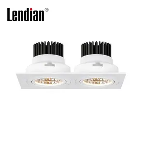 홈 조명 블랙 화이트 6 9 15 18 27w 3000k 5000k 6000k 광장 recessed led 그릴 통 직사각형 더블 램프