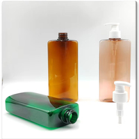 Bouteille carrée transparente en PET 250/500 ml vide avec pompe pour lotion, soins capillaires/cutanaux et savon liquide/shampooing