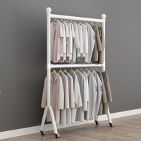 Style nordique intérieur maison et dortoir utilisation pratique porte-manteau Double couche réglable balcon vêtements étendoir Double tige