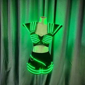 Conjunto de Ropa Luminosa LED Multicolor, Sujetador Luminoso, Chaleco, Pantalones Cortos Sexys, Disfraz Brillante para Espectáculos, Fiestas - Product Image 3
