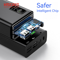 Batterie externe portable ultra-mince Li-Polymère 4 ports USB Type-C 30000mAh avec affichage numérique LED, charge rapide PD 22.5W 20W et charge sans fil Hisone