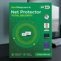 Logiciel de protection antivirus Net Protector Total Security 2026 pour 100 utilisateurs, 3 ans, pour la protection des ordinateurs d'entreprise et la sécurité du réseau