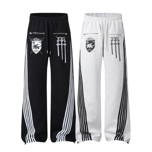 <span class=keywords><strong>Pantalones</strong></span> Deportivos Personalizados de Alta Calidad, Estilo Casual, con Costuras Decorativas, Corte Holgado, Estilo Y2K, Hip Hop, con Rayas Bordadas - Product Image 1