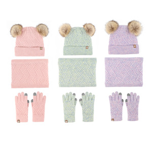 Gorros para niños Bufandas <span class=keywords><strong>Guantes</strong></span> Tres piezas Otoño e invierno Nuevos gorros cálidos para bebés <span class=keywords><strong>Bufanda</strong></span> Conjunto de <span class=keywords><strong>guantes</strong></span> - Product Image 3