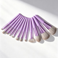 Ensemble de 12 pinceaux de maquillage, outils cosmétiques professionnels avec pinceau éventail, pinceau blush et pinceau poudre