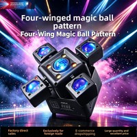 Alison Nouvelle Lumière de Scène à Motif Boule Magique à Quatre Ailes LED Laser Stroboscope DMX512 Tension Universelle Multi-Prises Colorée pour KTV Bar Intérieur