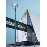 Lampadaire LED pour jardin 30W AC85-265V, design moderne et élégant, 6000K, PC aluminium, IP65, IK08, 5KV, 480XH530MM