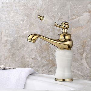 Robinet de lavabo de salle de bain en laiton poli rétro européen avec cartouche céramique, monocommande, à poser sur le comptoir, pour chambre à coucher - Product Image 5