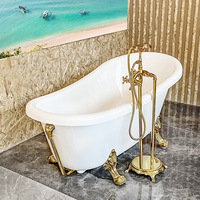 Baignoire autoportante moderne en acrylique de 1.5m pour adultes avec massage à remous Baignoire de trempage écologique pour usage domestique
