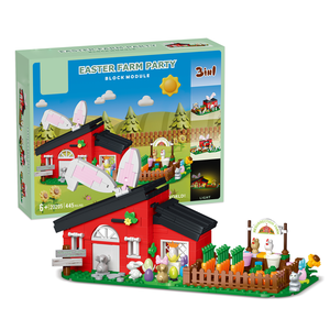 435 pièces STEM 3-en-1 lapin ferme fête bricolage ensemble de construction pour enfants jouet créatif avec grange et amis animaux heureux - Product Image 1