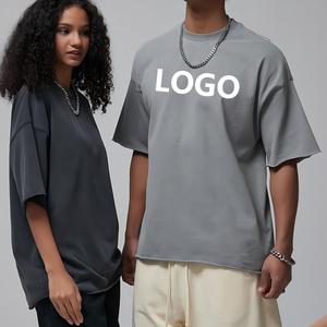 เสื้อยืดโอเวอร์ไซส์ผ้าฝ้ายสไตล์สตรีทแวร์ พิมพ์ลายโลโก้ด้านหน้า แขนสั้น คอกลม เสื้อเจอร์ซีย์ผู้ชาย ระบายอากาศได้ดี ทรงปกติ - Product Image 1
