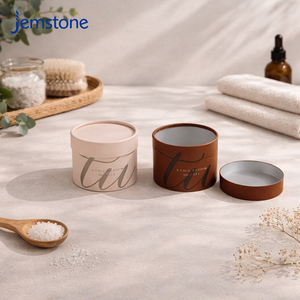 Emballage en gros écologique en carton pour crème de soin, pot cylindrique en papier, emballage en tube de papier kraft pour café et chocolat - Product Image 1