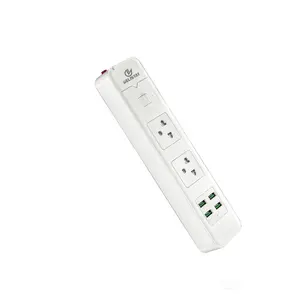 High quality travel fit Thai New 2-way + 4USB White extension socket