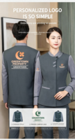 Uniformes de personnel d'entretien hôtelier unisexes à manches longues, coupe ajustée, 100 % polyester, gaufrés, résistants à l'usure et anti-boulochage, marque OEM