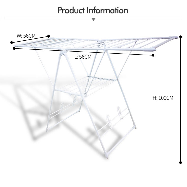 Large Capacity Folding Clothes Hanger Rack K Shape 2 Layer