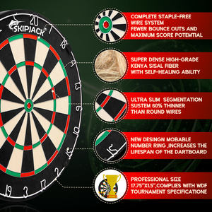 Cible de fléchettes professionnelle en sisal pour entraînement, avec lames en fil métallique - Product Image 2