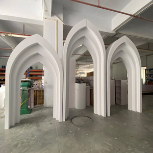 <strong>Wedding</strong> Banquet White Pvc 3d Stereoscopic Arch <strong>Wedding</strong> Hanging Chandelier Backdrop Panel <strong>Decoration</strong> Board Stage Backdrop Wall - Product Image 3