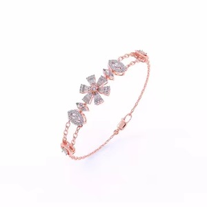 Pulsera de tenis de moissanita cultivada en laboratorio para mujer en rosa, blanco, amarillo, oro, corte redondo, elegante pulsera de diamantes Halo - Product Image 3
